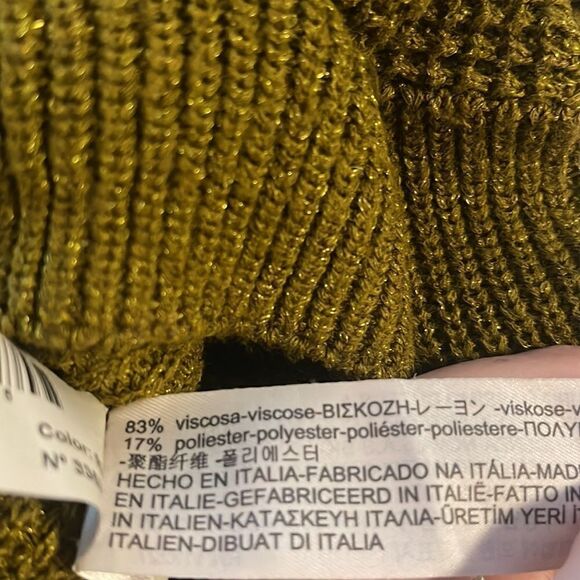Massimo Dutti Green Gold V Neck Sweater - Picture 16 of 16